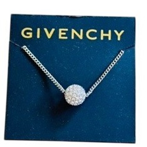 Givenchy Flex Choker Necklace Crystal Rhinestone Ball Silver High End Designer